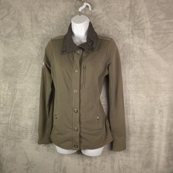 Kuhl Krush Jacket Womens Small Green Snap Front Outdoor Fall Moto Style - Picture 1 of 13